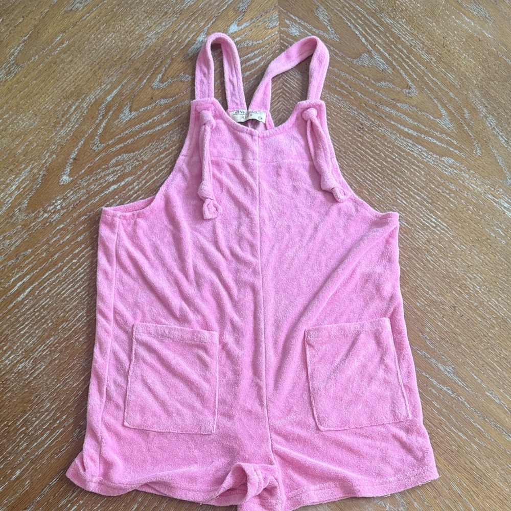 Pink Lily Pink Terry Cloth Girls' Romper